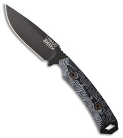 Dawson Knives Contractor Fixed Blade Knife Black/White G-10 (3.1" Midnight)