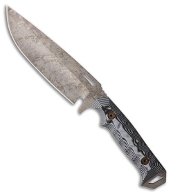 Dawson Knives Summit Fixed Blade Knife Black/White G-10 (5.5" Monsoon)