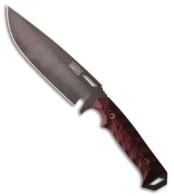 Dawson Knives Summit Fixed Blade Knife Black/Red G-10 (5.5" Midnight)