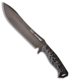 Dawson Knives Archangel Fixed Blade Knife Black/Gray G-10 (8" Midnight)