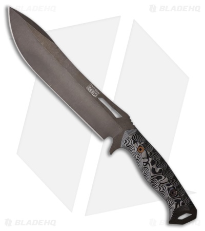Dawson Knives Archangel Fixed Blade Knife Black/Gray G-10 (8" Midnight)