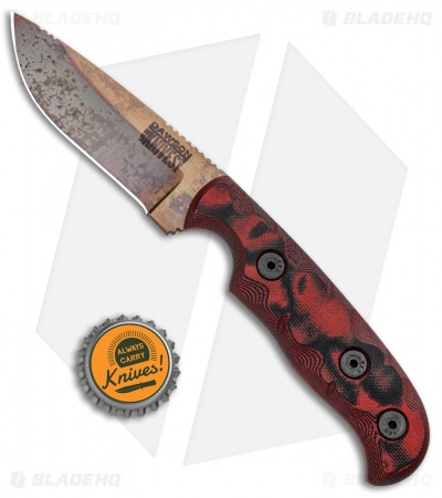 Dawson Deep Notch Skinner Fixed Blade Knife  Red/Blk (3.1" Arizona Copper)