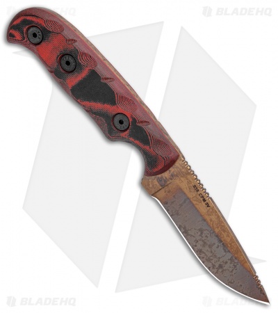 Dawson Deep Notch Skinner Fixed Blade Knife  Red/Blk (3.1" Arizona Copper)