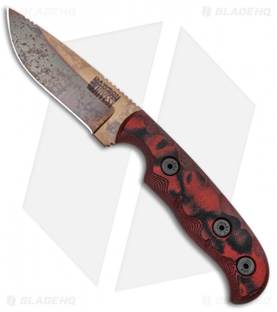 Dawson Deep Notch Skinner Fixed Blade Knife  Red/Blk (3.1" Arizona Copper)