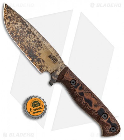 Dawson Knives Big Bear Fixed Blade Knife Black/Orange G-10 (5.5" Hellcat Gold)