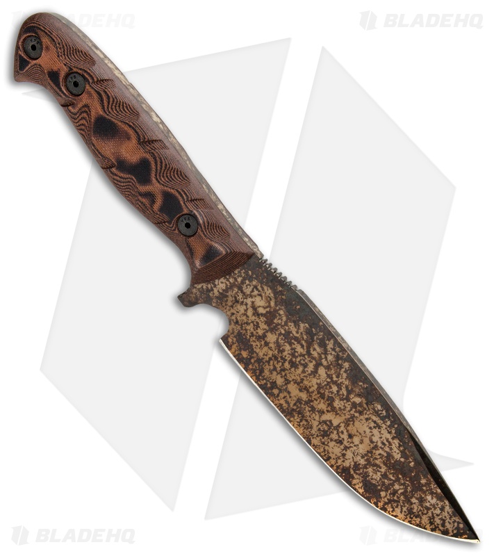 Dawson Knives Big Bear Fixed Blade Knife Black/Orange G-10 (5.5" Hellcat Gold)