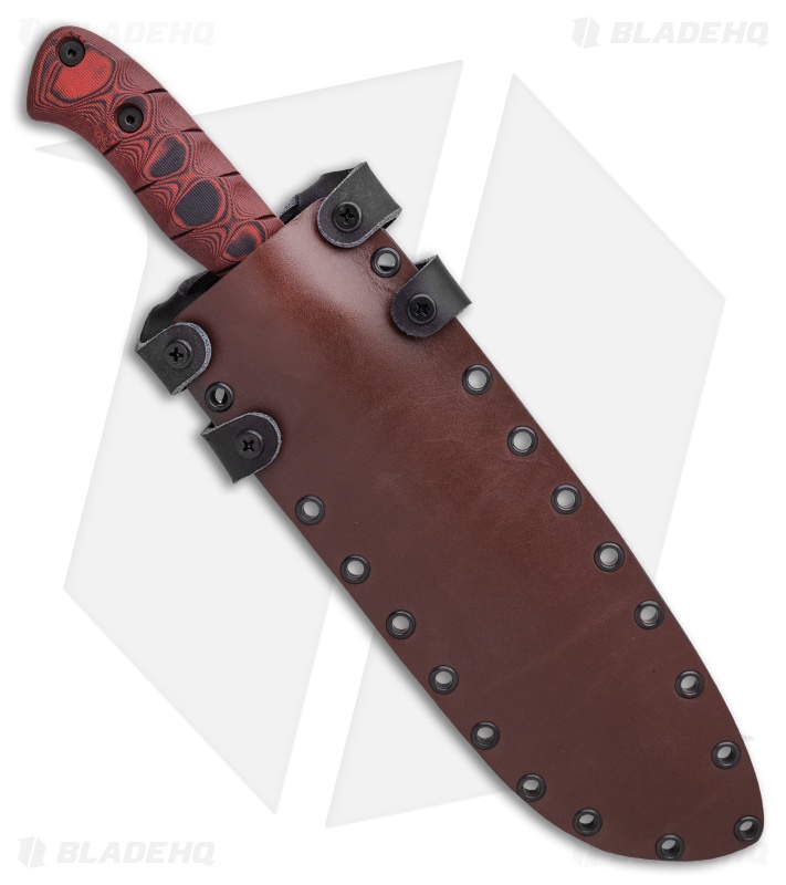 Dawson Knives Border Bowie Fixed Blade Red/Black G-10 (Specter Finish)