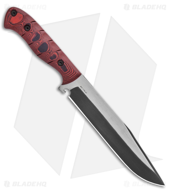 Dawson Knives Border Bowie Fixed Blade Red/Black G-10 (Specter Finish)