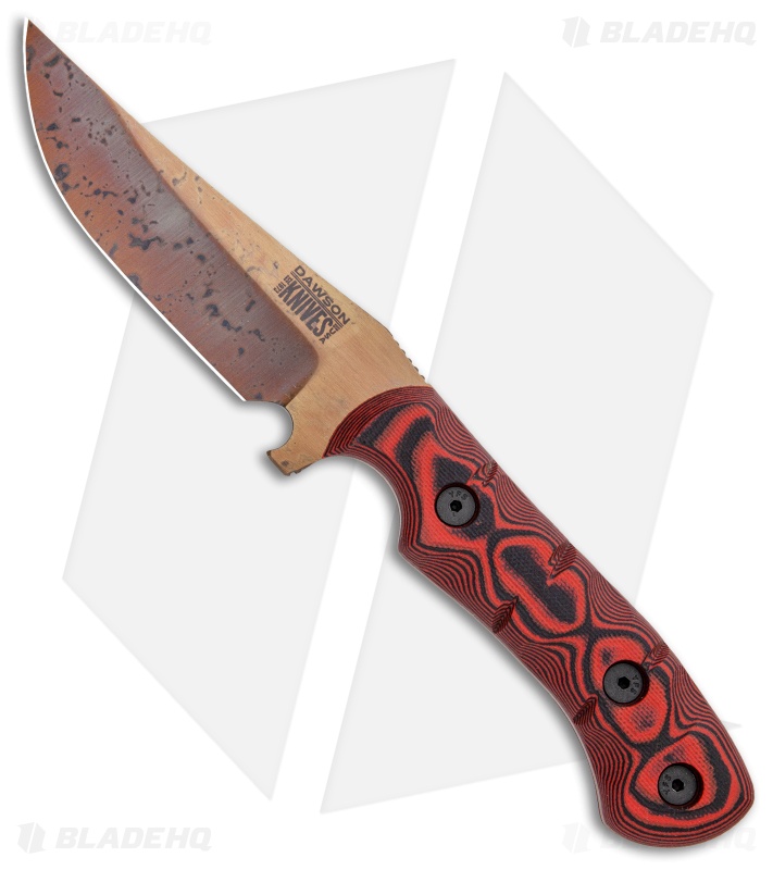 Dawson Knives Copper Canyon Fixed Blade Knife Red/Black G-10 (4" Copper)