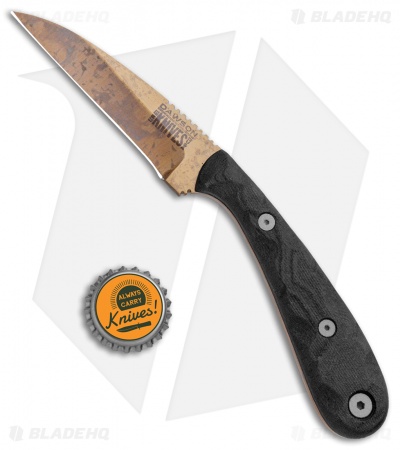 Dawson Knives Fisherman Fixed Blade Knife Black G-10 (4.1" Arizona Copper)