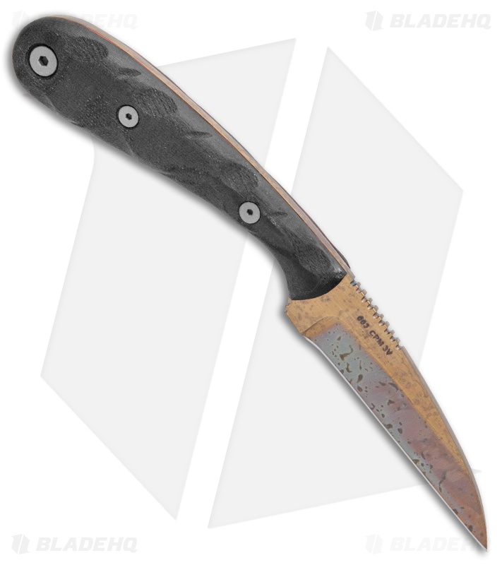 Dawson Knives Fisherman Fixed Blade Knife Black G-10 (4.1" Arizona Copper)