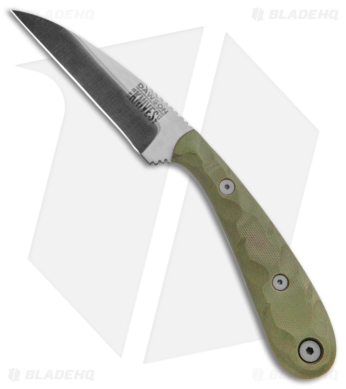 Dawson Knives Fisherman Fixed Blade Knife OD Green G-10 (4.1" Specter)