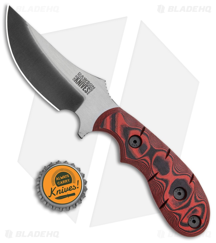 Dawson Knives Forester Fixed Blade Knife Red/Black G-10 (3.5" Specter)