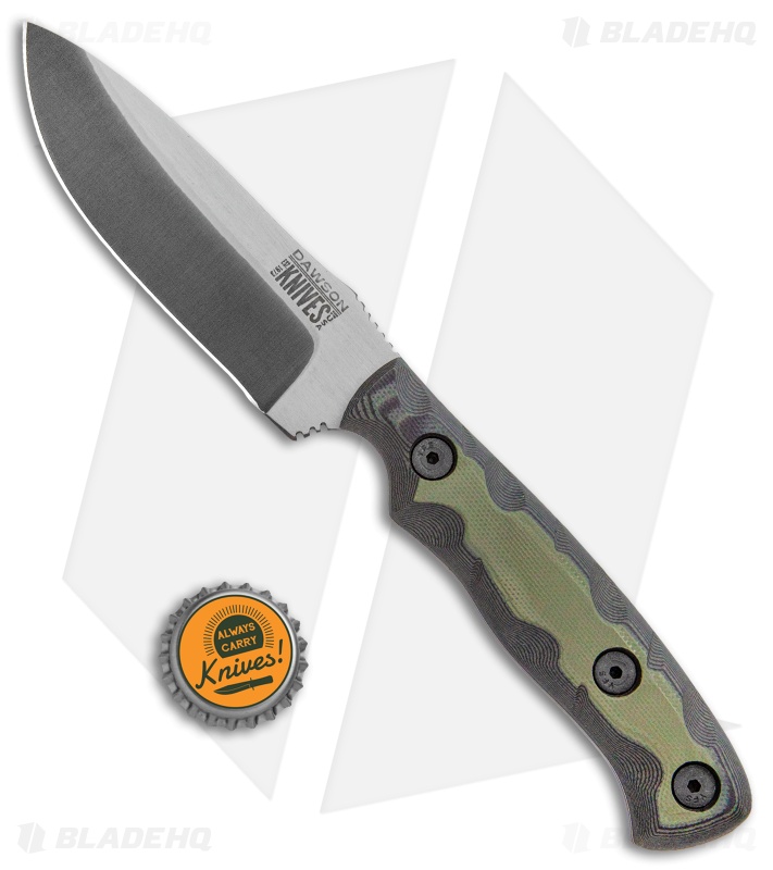 Dawson Knives Huntsman Fixed Blade Knife OD Green G-10 (4.1" Specter)
