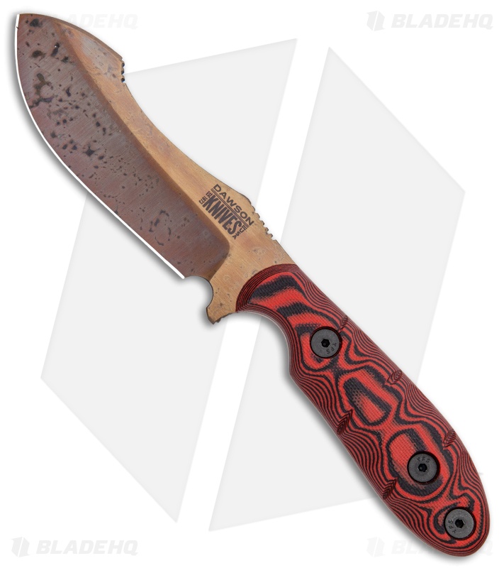 Dawson Knives Javalina Fixed Blade Knife Red/Black G-10 (3.75" Copper)