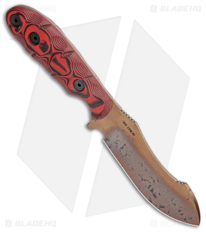 Dawson Knives Javalina Fixed Blade Knife Red/Black G-10 (3.75" Copper)