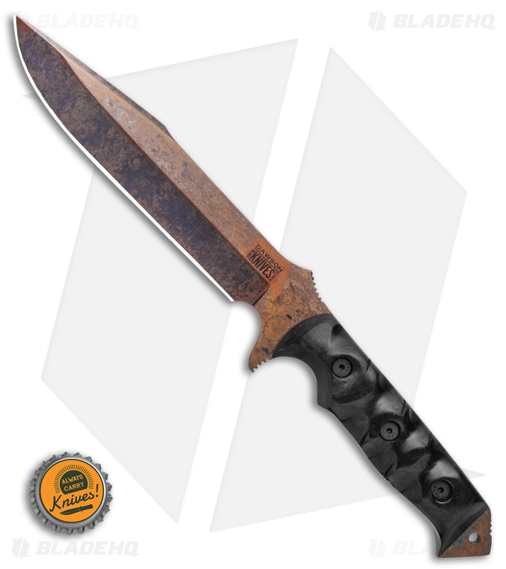 Dawson Knives Mojave 7 Fixed Blade Knife Marble CF (7" Arizona Copper)