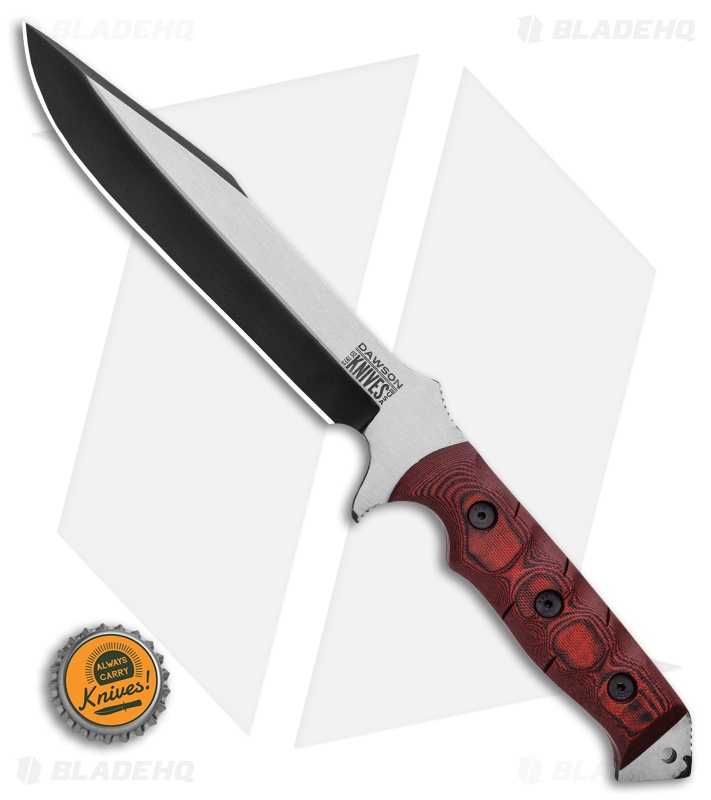 Dawson Knives Mojave 7 Fixed Blade Knife Red/Black G-10 (7" Specter)