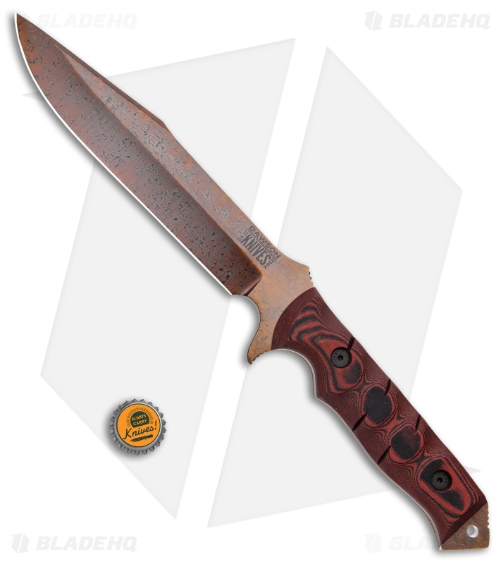 Dawson Knives Mojave 7 Fixed Blade Knife Red/Black G-10 (7" Copper)