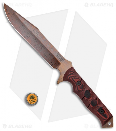 Dawson Knives Mojave 7 Fixed Blade Knife Red/Black G-10 (7" Copper)