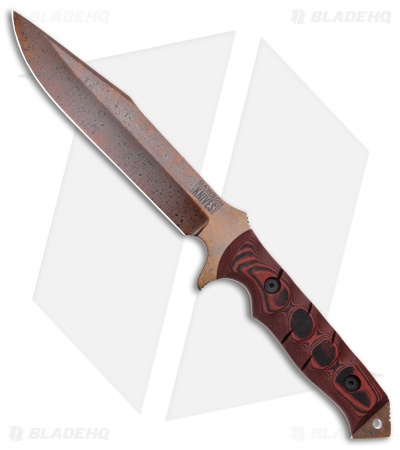 Dawson Knives Mojave 7 Fixed Blade Knife Red/Black G-10 (7" Copper)