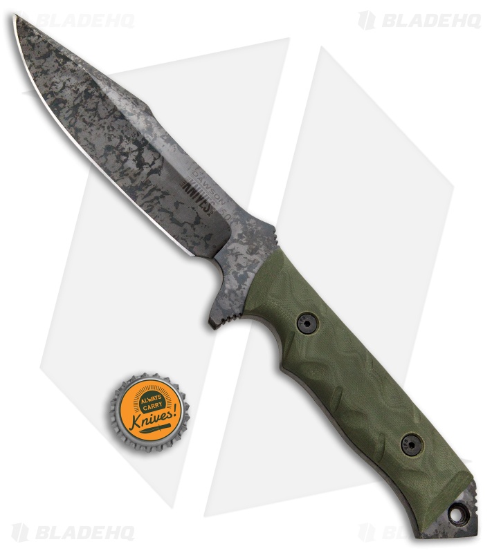 Dawson Knives Mojave Fixed Blade Knife OD Green G-10 (6" Hellcat Cerakote)