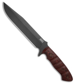 Dawson Knives Mountain Man Bowie Fixed Blade Knife Red/BLK G-10 (9&quot; Apoc Black) | 204048