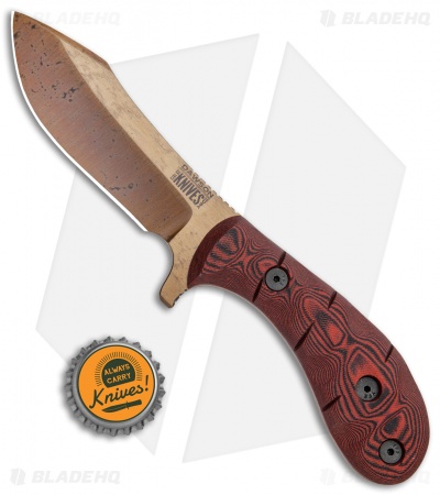 Dawson Knives Nightspark Fixed Blade Knife Red/Black G-10 (4" Arizona Copper)