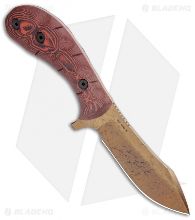 Dawson Knives Nightspark Fixed Blade Knife Red/Black G-10 (4" Arizona Copper)