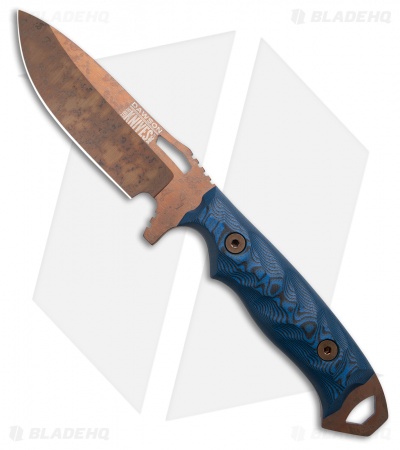 Dawson Knives Nomad Fixed Blade Knife Blue/Black G10 (4.25" Arizona Copper)