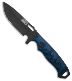 Dawson Knives Nomad Fixed Blade Knife Blue/Black G10 (4.25" Black)