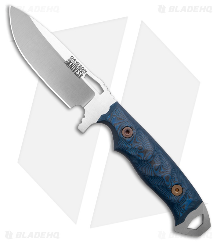 Dawson Knives Nomad Fixed Blade Knife Black/Blue G-10 (4.25" Satin)