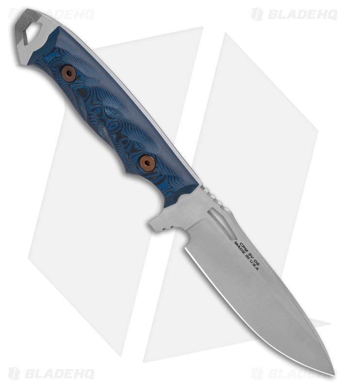 Dawson Knives Nomad Fixed Blade Knife Black/Blue G-10 (4.25" Satin)