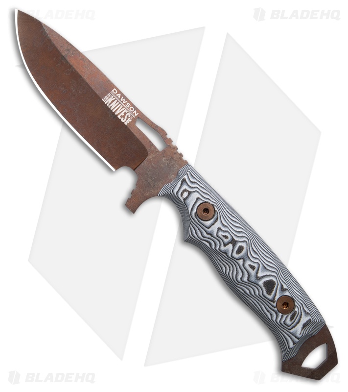 Dawson Knives Nomad Gen 2 Fixed Blade Knife White/Black G-10 (4.25" AZ Copper)
