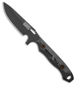 Dawson Knives Outcast Fixed Blade Knife Gray/Black G10 (4.125" Black)