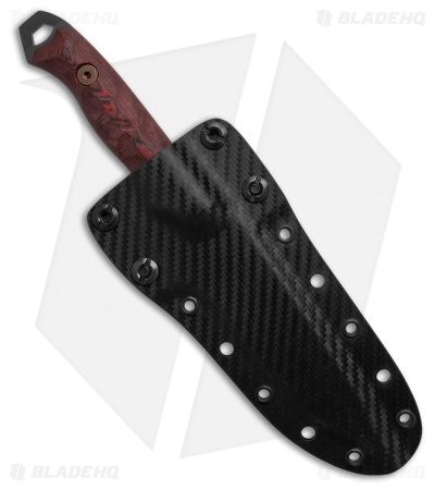 Dawson Knives Outcast Fixed Blade Knife Red/Black G10 (4.125" Apocalypse Black)