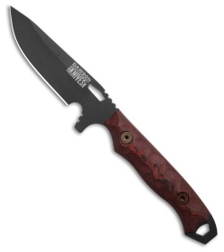 Dawson Knives Outcast Fixed Blade Knife Red/Black G10 (4.125" Apocalypse Black)