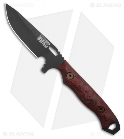 Dawson Knives Outcast Fixed Blade Knife Red/Black G10 (4.125" Apocalypse Black)