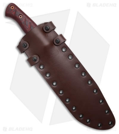 Dawson Knives Pecos Bowie Fixed Blade Knife Black/Red G-10 (8" Arizona Copper)