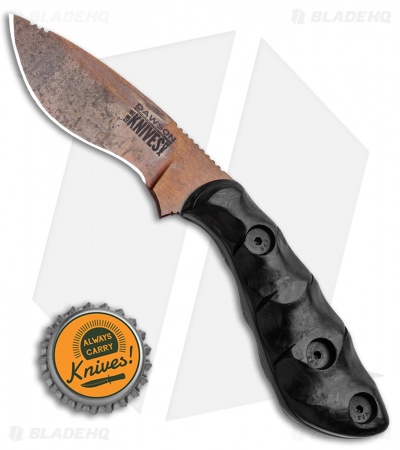 Dawson Knives Pequeno Fixed Blade Knife Marble CF (3.13" Arizona  Copper)