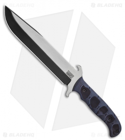 Dawson Knives Redemption Bowie Fixed Blade Knife Pewter/Black G-10 (Specter) 