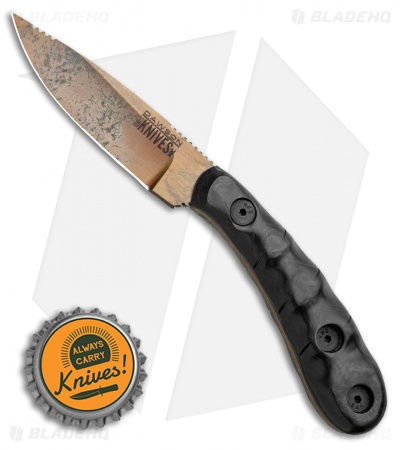 Dawson Knives Serengeti Fixed Blade Knife Marble Carbon Fiber (3.25" AZ Copper)