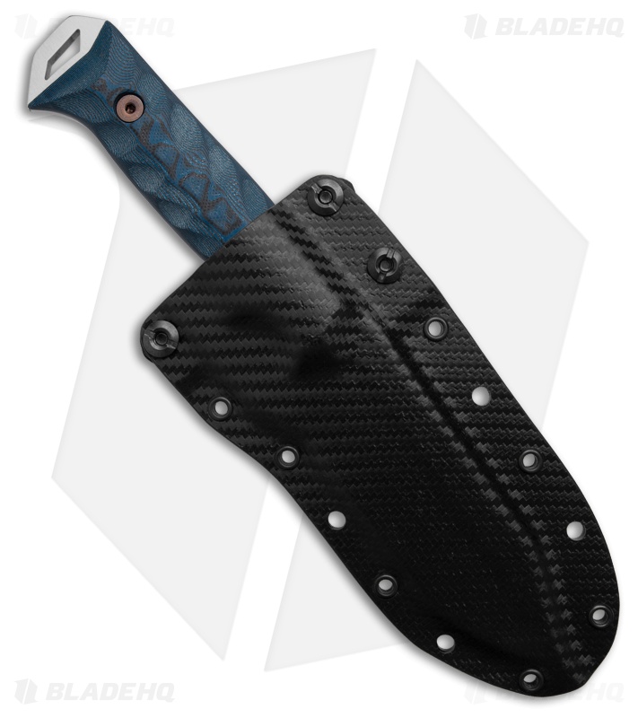 Dawson Knives Shepherd MagnaCut Fixed Blade Knife Black/Blue G-10 (4" Satin)