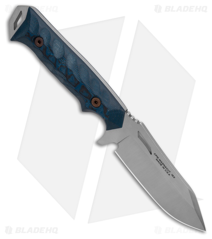 Dawson Knives Shepherd MagnaCut Fixed Blade Knife Black/Blue G-10 (4" Satin)