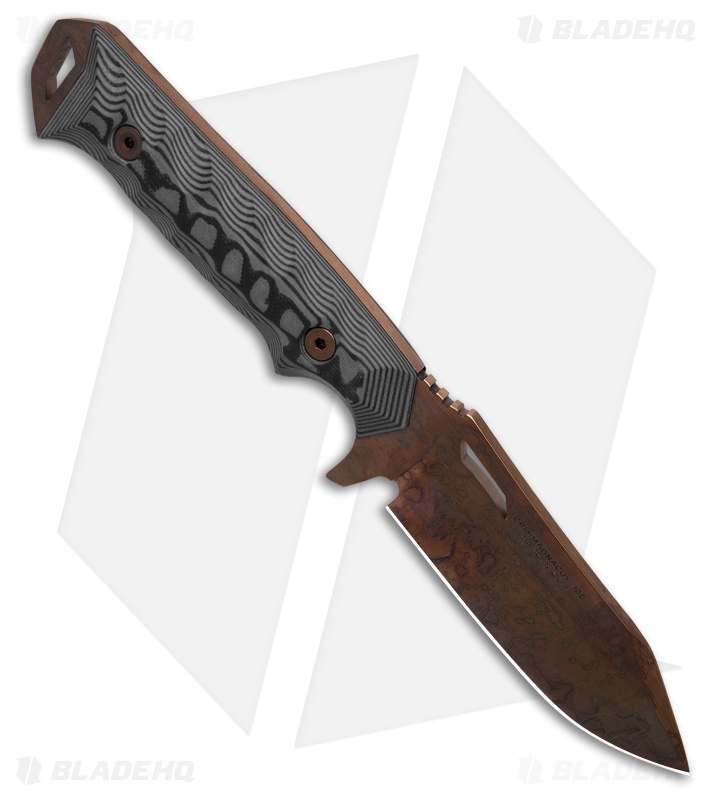 Dawson Knives Shepherd Fixed Blade Knife Black/Gray G-10 (4" Arizona Copper)