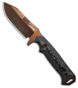 Dawson Knives Shepherd Fixed Blade Knife Black/Gray G-10 (4" Arizona Copper)