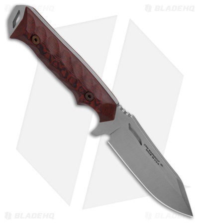 Dawson Knives Shepherd MagnaCut Fixed Blade Knife Black/Red G-10 (4" Satin)