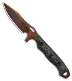 Dawson Knives Smuggler Fixed Blade Knife Black/Gray G-10 (3.4" Arizona Copper)