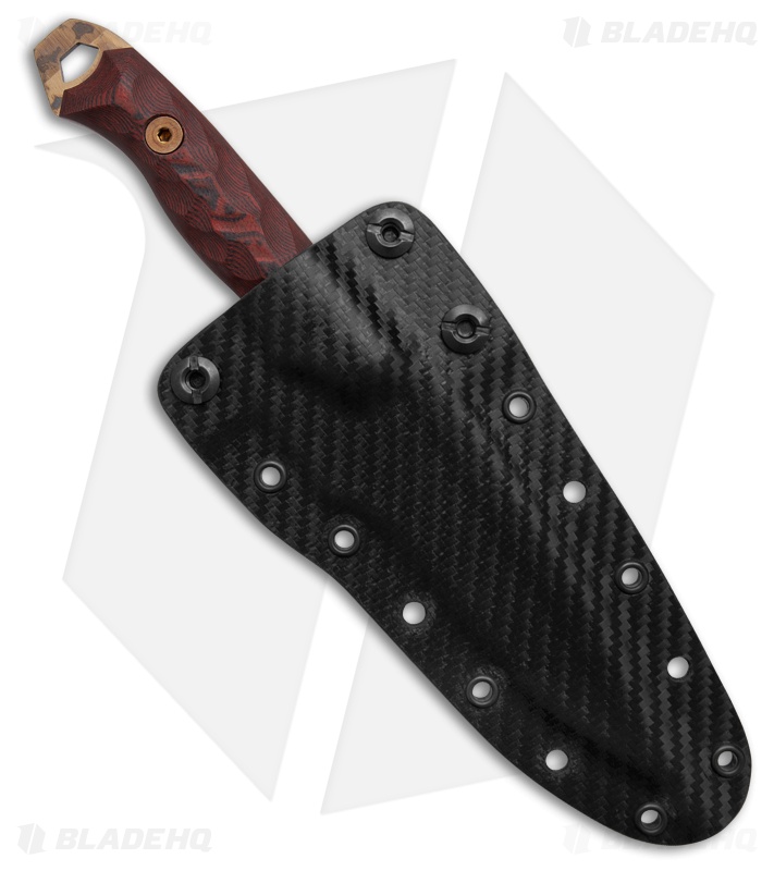 Dawson Knives Smuggler Fixed Blade Knife Black/Red G-10 (3.4" Arizona Copper)
