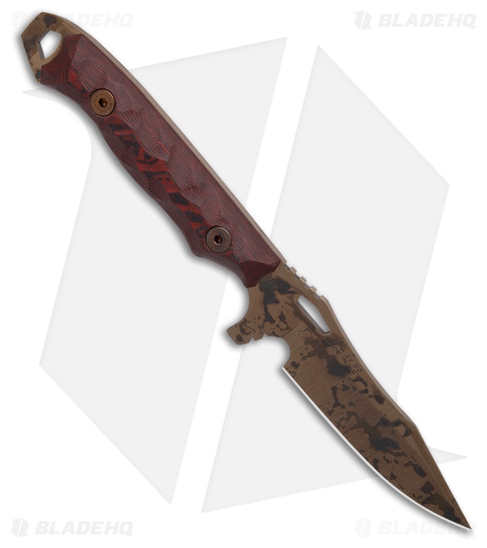 Dawson Knives Smuggler Fixed Blade Knife Black/Red G-10 (3.4" Arizona Copper)